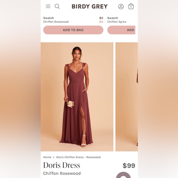 Birdy Grey DORIS Rose Wood Dress - Picture 1 of 4